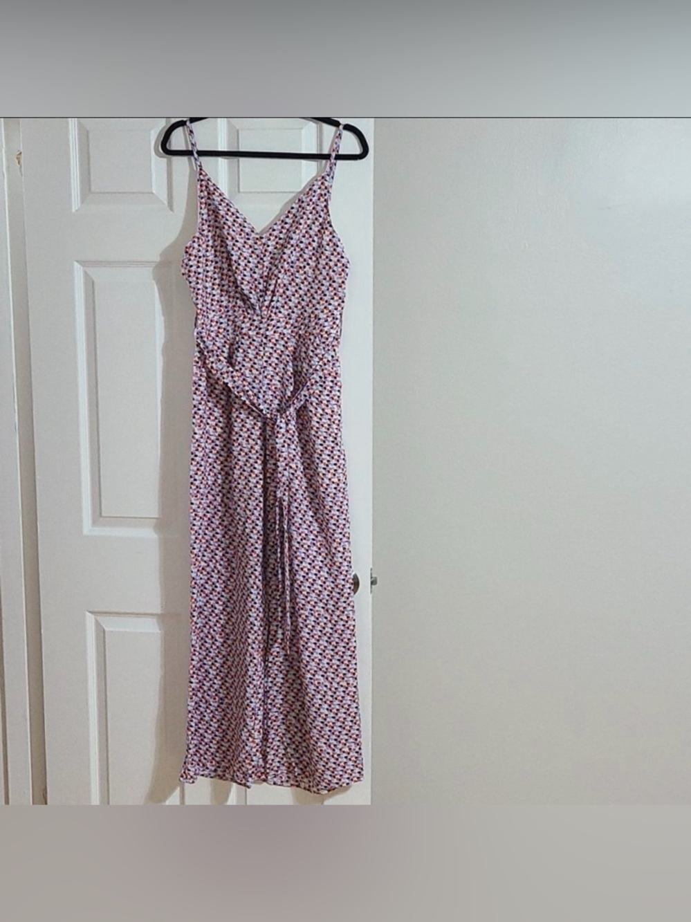 NWT Ambition Pink & Blue Printed Spaghetti-Strap Jumpsuit size Medium🌟🌸😎 - Picture 5 of 6